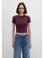 Mor Basic Crop Tişört 1600814-70434 13