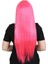 Uzun Kahküllü Fiber Sentetik Peruk / Neon Pembe 4