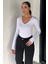 V Yaka Uzun Kol Kadın Body Bluz P-00018942 2