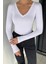 V Yaka Uzun Kol Kadın Body Bluz P-00018942 3