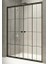 Duşakabin Ön Cephe 4mm Siyah Çizgi Şeffaf Cam Yükseklik 180CM (129 Cm) 2