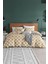 Honeycomb Beige Ranforce %100 Pamuk Çift Kişilik Nevresim Takımı Lastikli Çarşaflı 1