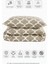 Honeycomb Beige Ranforce %100 Pamuk Çift Kişilik Nevresim Takımı Lastikli Çarşaflı 5