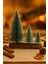 3’lü Mini Kar Efektli Yılbaşı Noel Ağaç Seti – Ahşap Kütük Üzeri Dekoratif Mini Çam Ağaçları (16 – 11 – 10 Cm) 1