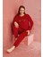 Calia 8701 Uzun Kollu Kadife Battal Beden Kadın Pijama Takımı 2