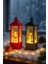LED Işıklı Noel Feneri 2’li Set – Noel Baba & Kardan Adam Temalı Dekoratif Yılbaşı Lambası 14 cm 2