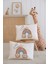 %100 Pamuk Isme Özel 2li Ekru Bebek Yastık Kılıfı 35X45 Cm-Gökkuşağı 1
