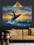 Denizden Zıplayan Kambur Balina Dekoratif Kanvas - Mdf Ahşap Tablo 2