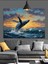 Denizden Zıplayan Kambur Balina Dekoratif Kanvas - Mdf Ahşap Tablo 3