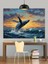 Denizden Zıplayan Kambur Balina Dekoratif Kanvas - Mdf Ahşap Tablo 5
