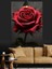 Yakın Çekim Kırmızı Gül Çiçeği Dekoratif Kanvas - Mdf Ahşap Tablo 2