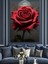 Yakın Çekim Kırmızı Gül Çiçeği Dekoratif Kanvas - Mdf Ahşap Tablo 4