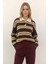 1018 Polo Yaka Çizgili Sweat Kahve 1