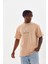 Unisex Baskılı Oversize T-Shirt - Bej 5