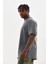 Unisex Baskılı Oversize T-Shirt - Füme 5