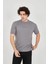 Unisex Jakar Kumaş Slim Fit T-Shirt - Boyalı Gri 1