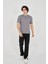 Unisex Jakar Kumaş Slim Fit T-Shirt - Boyalı Gri 4