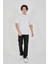 Unisex Jakar Kumaş Rahat Kol T-Shirt - Beyaz 4