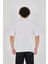 Unisex Jakar Kumaş Rahat Kol T-Shirt - Beyaz 6