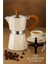 Italyan Moka Pot - 6061 Saf Alüminyum Ahşap Saplı - 3 Kişilik Krem 1