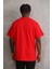 Unisex Baskılı Oversize T-Shirt - Kırmızı 2