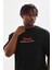 Unisex Baskılı Oversize T-Shirt - Siyah 1