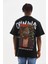 Unisex Baskılı Oversize T-Shirt - Siyah 2