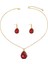 YUANYING-5407-10 Altın Kakmalı Kırmızı Kristal Takı Seti (Yurt Dışından) 1