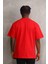 Unisex Baskılı Oversize T-Shirt - Kırmızı 2