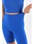 Mavi Toparlayıcı Spor Fitilli Crop - Biker Tayt Takım 8