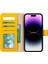 Apple iPhone 15 Pro Max Uyumlu Deri Cüzdanlı Kılıf Mwwn FL12 Sarı 2