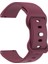 Evrensel 18 mm Düz Renkli Silikon Kayış Şeklinde Tokalı Akıllı Saat Kordonu - Şarap Kırmızısı (Yurt Dışından) 2