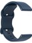 Evrensel 22 mm Silikon Saat Kayışı Düz Renk Şeklinde Tokalı Yedek Bant - Gece Mavisi (Yurt Dışından) 4