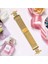 Xiaomi Redmi Watch 4 Milanese Bant Çiçek Paslanmaz Çelik Manyetik Örgü Saat Kayışı-Altın (Yurt Dışından) 4