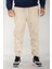 Erkek Bej Jogger Pantolon Rahat Kesim Pamuklu Lastikli Paça Ipli 1