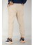 Erkek Bej Jogger Pantolon Rahat Kesim Pamuklu Lastikli Paça Ipli 5