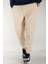 Erkek Bej Jogger Pantolon Rahat Kesim Pamuklu Lastikli Paça Ipli 7