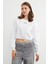 3 Iplik Ayıcık Nakışlı Crop Sweatshirt 3