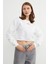 3 Iplik Ayıcık Nakışlı Crop Sweatshirt 4