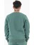 Erkek Mint Sweatshirt Bisiklet Yaka Rahat Kalıp 3 Iplik Şardonlu Nakışlı 6