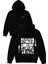 Classıc Tasarım Baskılı Oversize Siyah Kapüşonlu Sweatshirt 1