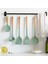 5pcs Silikon Mutfak Mutfak Mekanları Ahşap Saplı Yapışmaz Spatula Pişirme Seti Kızartma Spatula Kepçe Pirinç Kaşığı (Yurt Dışından) 5