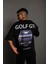 Erkek Oversize Baskılı Tişört – Golf Gtı Retro Araba Desenli, Ön & Arka Dijital Baskı, Sokak Modası Stil - Siyah 1