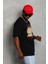 Unisex Oversize Baskılı Bisiklet Yaka T-Shirt - Siyah 5