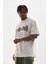 Unisex Baskılı Oversize T-Shirt - Gri 6