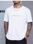 Unisex Baskılı Oversize T-Shirt - Beyaz 1