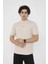 Unisex Bisiklet Yaka Slim Fit T-Shirt- Bej 1