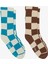 Unıted4 Tenis Checker Towel Çocuk Desenli 2'li Çorap 1