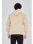 Unisex Tam Fermuarlı Kapşonlu Sweatshirt - Bej 4