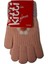 Spteks Kitti 4-8 Yaş Kız Çocuk Açık Pembe Renk Çiçek Desenli Örme Kışlık Eldiven 4